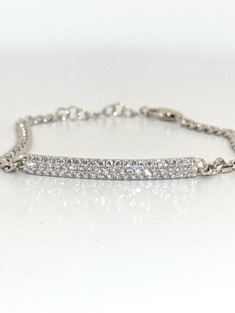 Natural Diamond Bracelet in 14K White Gold